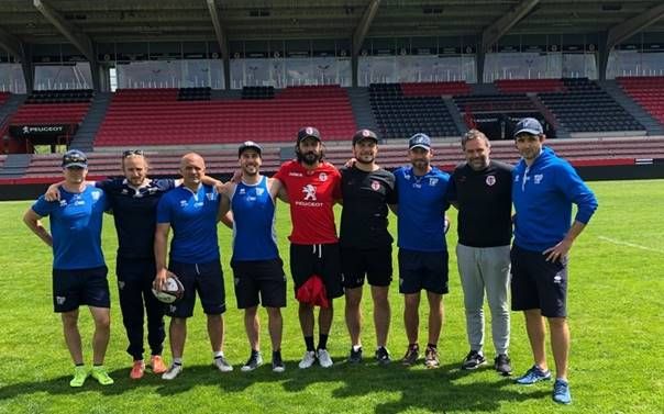 Le Stade Toulousain à l'entraînement avec le Toulouse Olympique