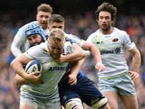Jackson Wray, aggripé ici par Scott Fardy, et les Saracens n’avaient pas réussi la saison dernière à se défaire de l’étreinte du Leinster.