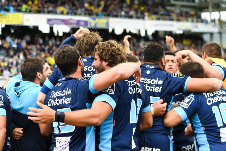 Les joueurs de Montpellier après leur victoire face à Clermont