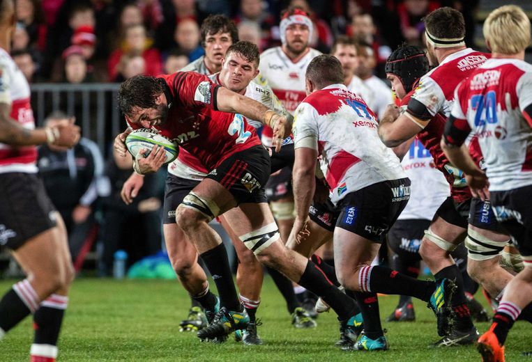 Sam Whitelock durant la finale 2018