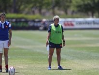 Annick Hayraud, heureuse et soulagée après la victoire des Bleues contre les USA