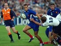 Frédéric Michalak (France) contre l'Écosse lors de la Coupe du monde 2003 où il inscrivit 28 points