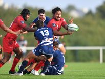 Thomas Toevalu et les Rouennais ont connu leurs premiers confrontations de Pro D2 avant la reprise du championnat en affrontant, en aller-retour en amical, Vannes.