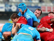 Les Héraultais ont misé sur les mauls et ce fut concluant : quatre des cinq essais ont été inscrits à la suite de groupés-pénétrants.Photo Fabrice Chort