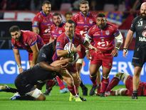 Pour le centre Maxime Veau, l’essentiel pour l’ASBH sera de savoir conserver le ballon coûte que coûte, comme cela a fonctionné en deuxième période contre Montauban. Photo Icon Sport