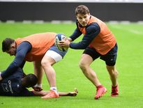 Antoine Dupont (France) lors du Captain Run avant d'affronter les Anglais