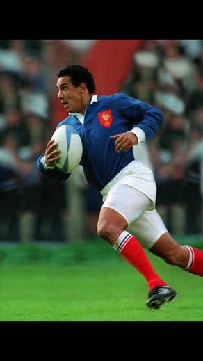 Serge Blanco ballon en mains lors de cette Coupe du monde 1987