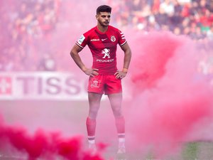 Romain Ntamack (Toulouse) contre le Leinster lors d'un match de Champions Cup à Ernest Wallon.