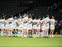 L'équipe du Racing 92, face aux Saracens.