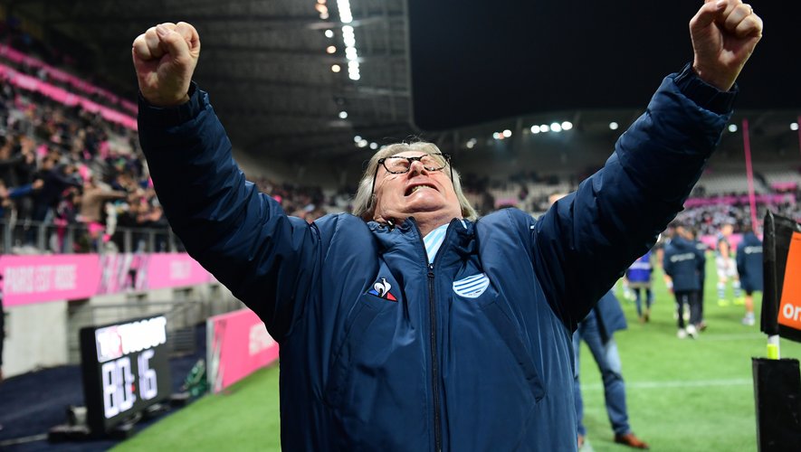 President of Racing 92 Jacky LORENZETTI celebrates after his side wins the Top 14 match between Stade Francais and Racing 92 at Stade Jean Bouin on November 10, 2019 in Paris, France. (Photo by Dave Winter/Icon Sport) - Jacky LORENZETTI - Stade Jean Bouin - Paris (France)