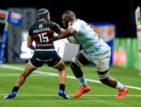 Cheslin Kolbe (Toulouse), au duel face à Jordan Joseph (Racin 92).