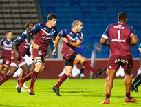 Les Girondins de Maxime Lucu (au centre) ont inscrit seize essais en deux rencontres.