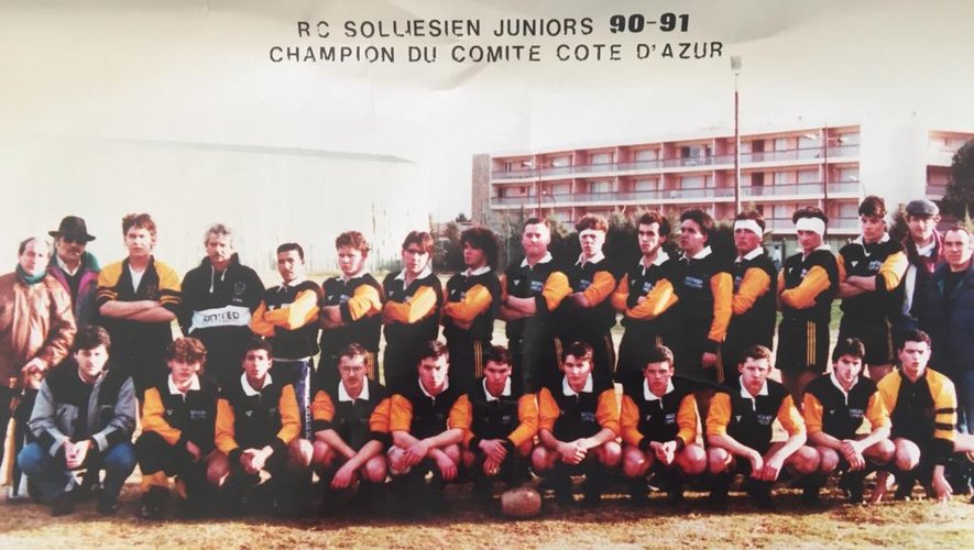Christophe Dominici a commencé le rugby à Solliès, avant de partir du côté de La Valette, de Toulon et du Stade français. On voit ici l’ailier international lors de la saison 1990-1991 quand il était encore en juniors. Photo DR