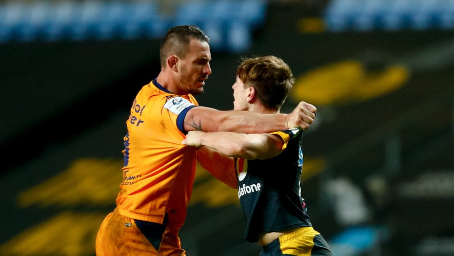 18th December 2020; Ricoh Arena, Coventry, West Midlands, England; European Champions Cup Rugby, Wasps versus Montpellier; Louis Picamoles of Montpellier and Will Porter of Wasps square up after a ruck 
By Icon Sport - Ricoh Arena - Coventry (Angleterre)