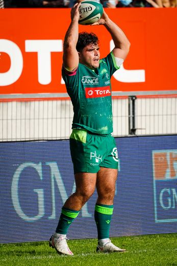 Lucas REY of section Paloise during the Top 14 match between Pau and Bordeaux Begles at Stade du Hameau on October 17, 2020 in Pau, France. (Photo by Pierre Costabadie/Icon Sport) - Lucas REY - Stade du Hameau - Pau (France)