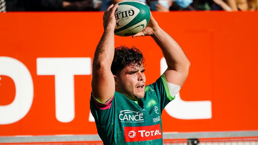 Lucas REY of section Paloise during the Top 14 match between Pau and Bordeaux Begles at Stade du Hameau on October 17, 2020 in Pau, France. (Photo by Pierre Costabadie/Icon Sport) - Lucas REY - Stade du Hameau - Pau (France)