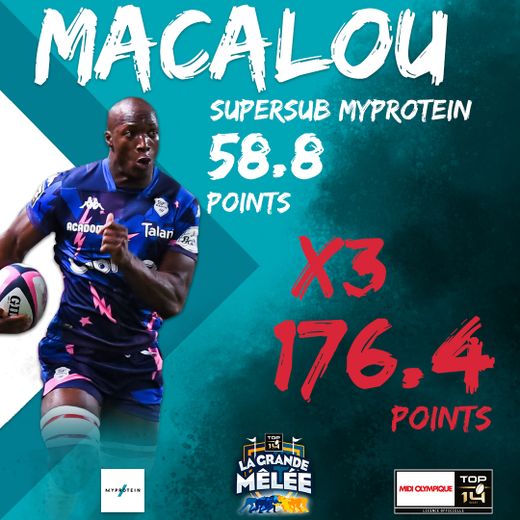Gros score de Macalou, Supersub MyProtein de la semaine