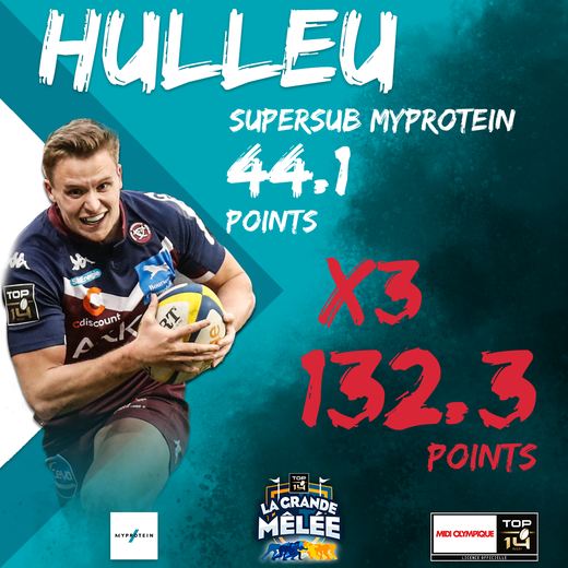 Nathanaël Hulleu Le Supersub Myprotein de la 16ème journée de Top 14
