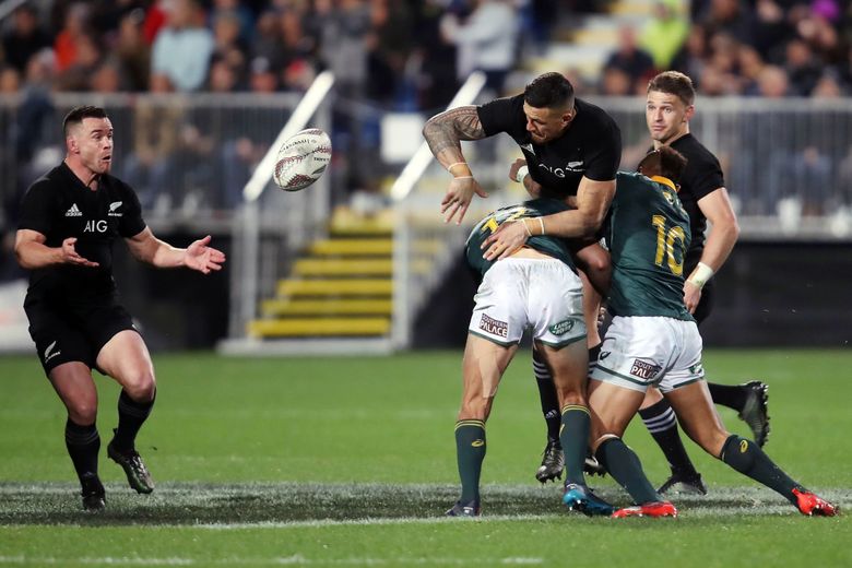 Sonny Bill Williams avec la Nouvelle-Zélande face à l'Afrique du Sud