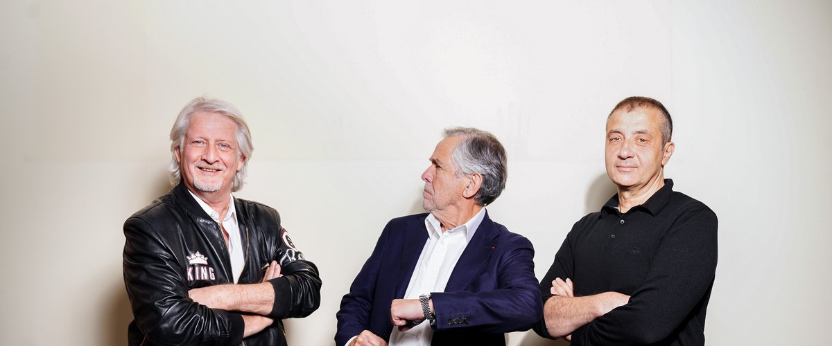 Patrick Sébastien, René Bouscatel et Mourad Boudjellal.