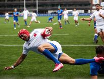 L’ailier Nelson épée, champion de France espoirs début juin avec Toulouse, a inscrit son quatrième essai en deux matchs. Photo Icon Sport