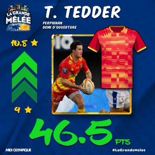 Tristan Tedder, ouvreur de Perpignan