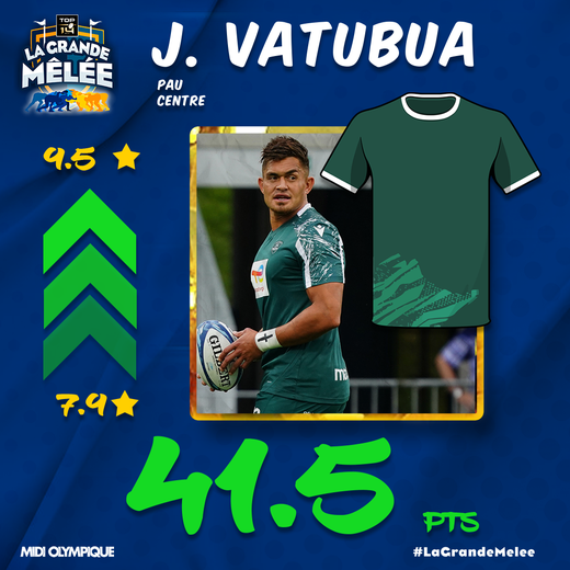 Jale Vatubua (Pau) : +1,6 avec 41,5 points