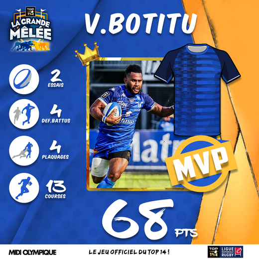 Le MVP de la semaine : Vilimoni Botitu.