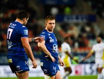 Mathis Sarragallet, talonneur du FC Grenoble contre Mont-de-Marsan au stade des Alpes. Photo Romain Biard/Icon Sport
