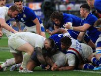 Actif dans le jeu, très bon en mêlée fermée, Cyril Baille a été l’un des meilleurs Français contre l’Italie. Photo Midi Olympique - Patrick Derewiany