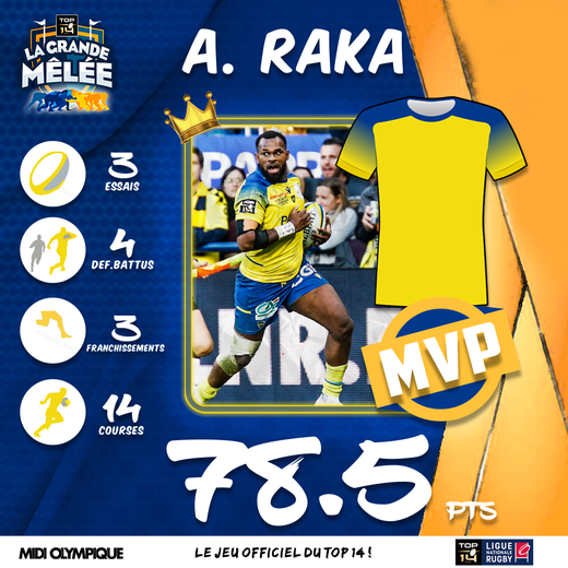 La Grande Mêlée - Alivereti Raka est le MVP de la semaine