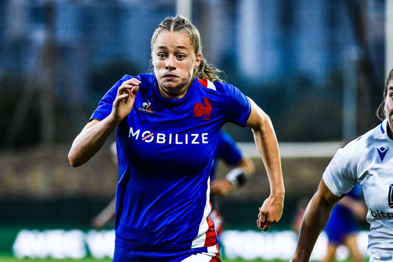 Émilie Boulard a inscrit le troisième essai des Bleues face aux Sud-Africaines.