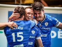 La joie de Natanaël Hulleu et ses coéquipiers lors de la victoire face à Grenoble ce vendredi.