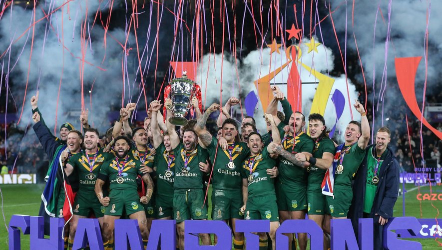 Les Australiens n’ont laissé aucune chance aux révélations samoanes et ont remporté le titre suprême au terme d’un match d’une intensité exceptionnelle. Une superbe vitrine pour le rugby à XIII. Photo Icon Sport