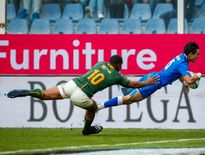 International - Ange Capuozzo (Italie) a marqué un essai face à l'Afrique du Sud