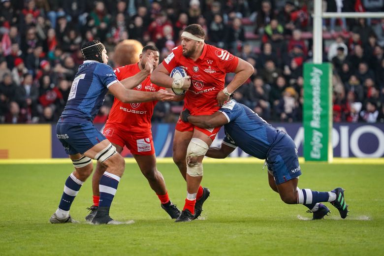 Emmanuel Meafou (Toulouse) en Champions Cup contre Sale