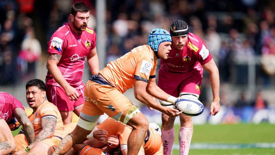 Zach Mercer lors du match face à Exeter.