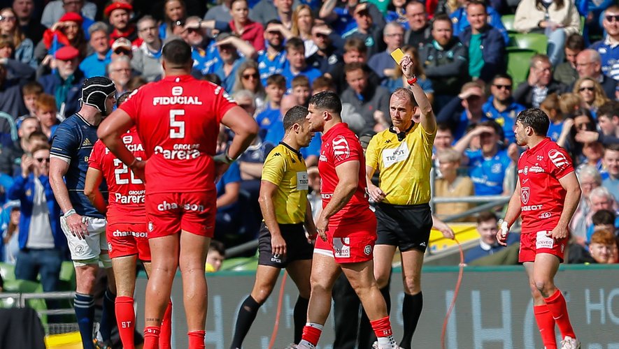 Wayne Barnes, lors de de la demi-finale de Champions Cup Leinster - Toulouse.